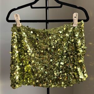 sequin mini skirt